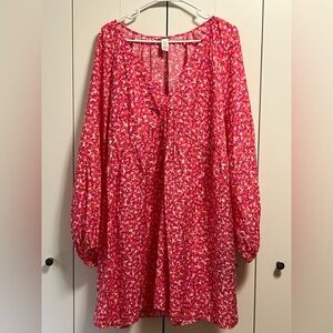 HM Babydoll style dress pink floral XL
